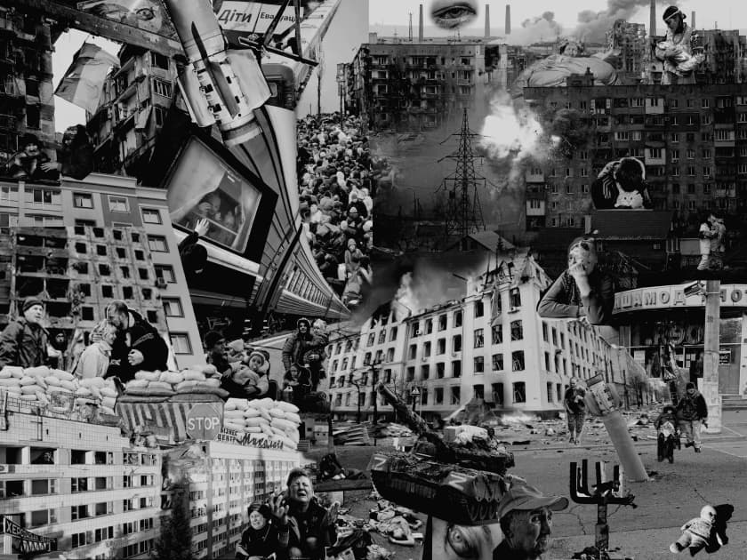 artwork Valeriia Mirhorodchenko -  -  Hell of the first month of the war