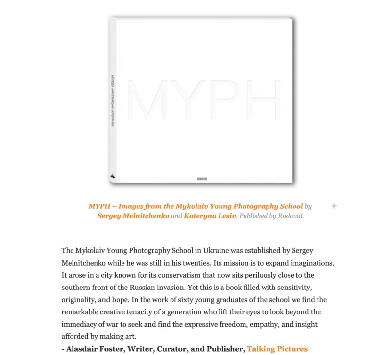 LensCulture про фотокнижку Myph